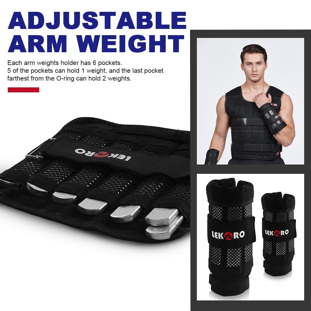 44LB Adjustable Weighted Vest for Men & Women - Workout Training Fitness Vest with 96 Steel Plates - Perfect for CrossFit, Running, Strength Training & Home Gym Exercises