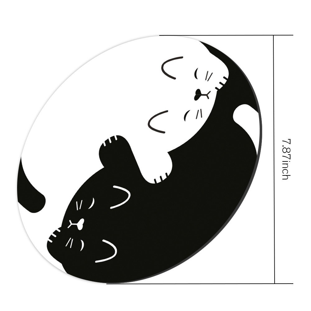 Custom Cat Design Gaming Mouse Pad - Non-Slip Waterproof Round Mouse Mat (7.8x7.8x0.08 Inch) for PC, Laptop & Office Desk - Perfect for Gamers & Cat Lovers
