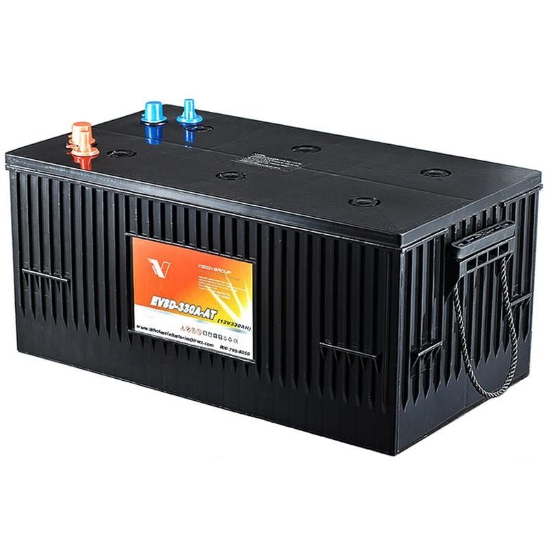 EV8D 330A AGM Deep Cycle Battery - 12V 330AH Group 8D Battery for Solar Power Systems, Marine Boats, RV Camping & Off-Grid Applications - Maintenance-Free & Long-Lasting Performance