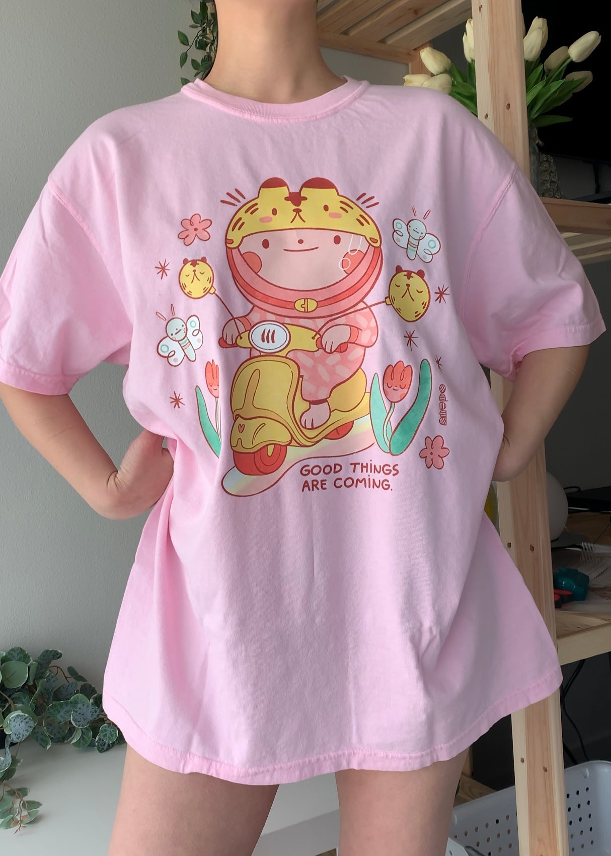 Good Things Are Coming T-Shirt - Soft Pink Cotton Summer Manifestation Tee | Positive Affirmation Top for Yoga, Beach & Daily Wear