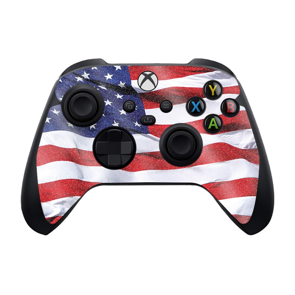 MIGHTY SKINS Glossy Glitter Skin for Xbox Series X/S Controller - American Flag Design | Protective & Durable High-Gloss Finish | Easy to Apply & Remove | Made in USA | Perfect for Gaming Enthusiasts & Patriotic Decor