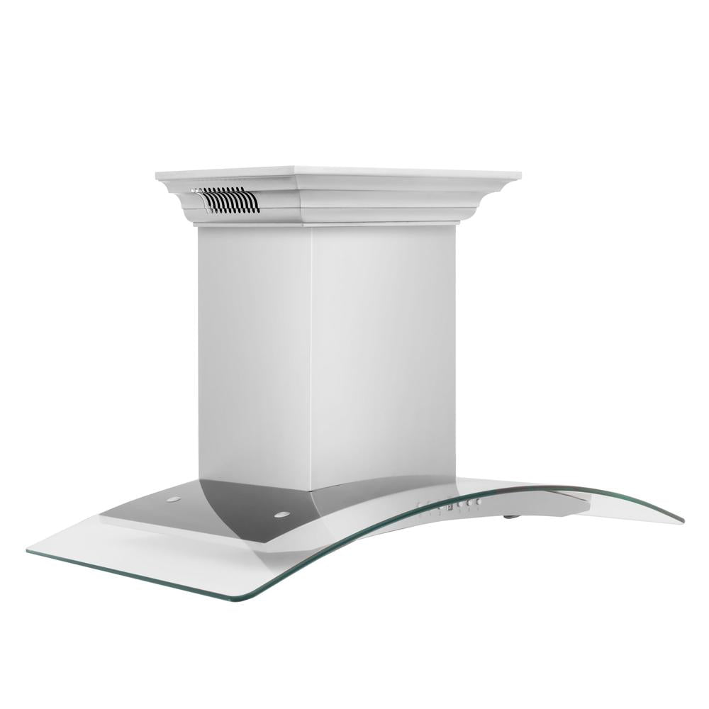 ZLINE KN4CRN BT Stainless Steel Wall Mount Range Hood with Ducted Ventilation & Built-in CrownSound Bluetooth Speakers - Perfect for Modern Kitchens & Open-Concept Living Spaces