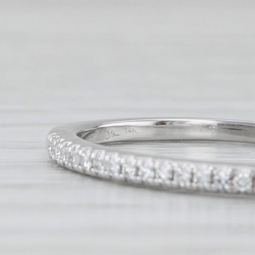 0.10ctw Diamond Wedding Ring 14k White Gold Size 5.75 - Stackable Anniversary Band for Women - Perfect for Bridal Sets, Engagement Rings & Special Occasions