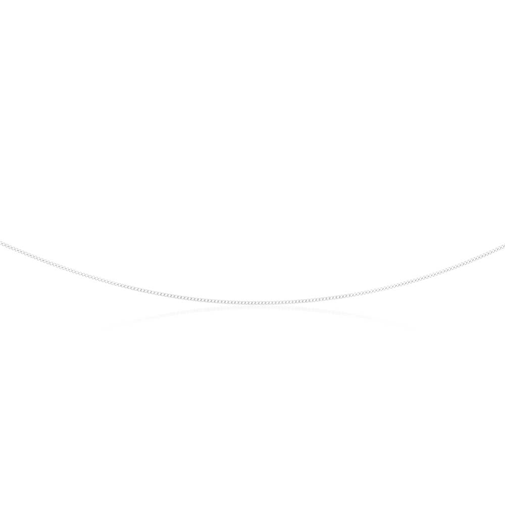 9ct White Solid Gold 40 Gauge Curb 51cm Chain Necklace for Men & Women - Perfect for Layering, Gifting & Everyday Wear
