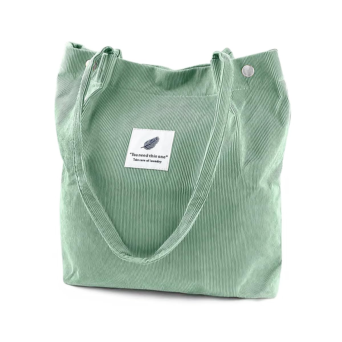 PALAY® Women's Corduroy Tote Bag - Large Capacity Shoulder Bag with Inner Pocket for School, Work, Shopping & Travel | Durable Casual Handbag for Daily Use, Grocery Trips & Office Commute