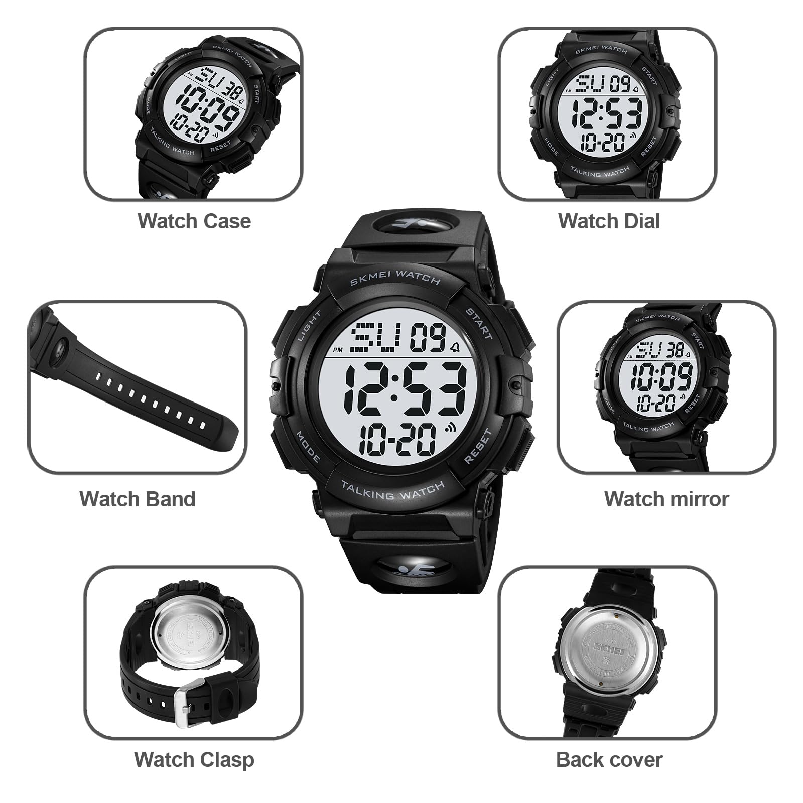 FANMIS Men's Military Digital Watch - 50M Waterproof LED Backlight Sports Watch with Multifunction, Unisex Outdoor Activity & Casual Wear for Hiking, Running, Gym & Daily Use