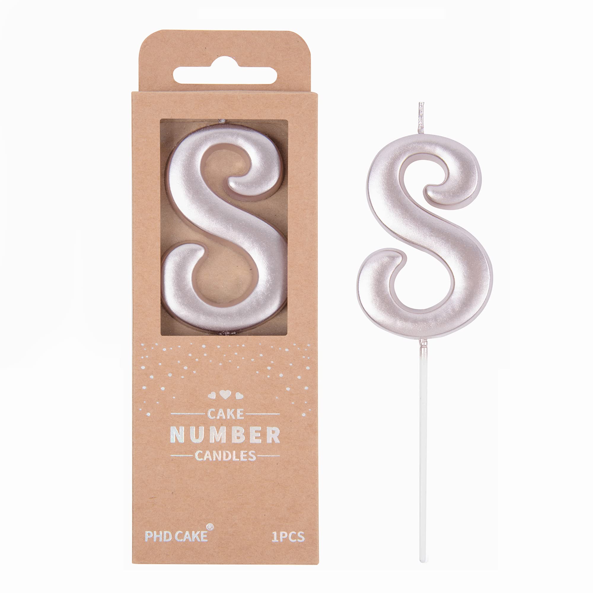 Elegant Rose Gold Number 8 Birthday Candle - 2.76 Inch Cake Topper for Parties & Celebrations | Perfect for Wedding, Anniversary, Baby Shower & Birthday Cakes