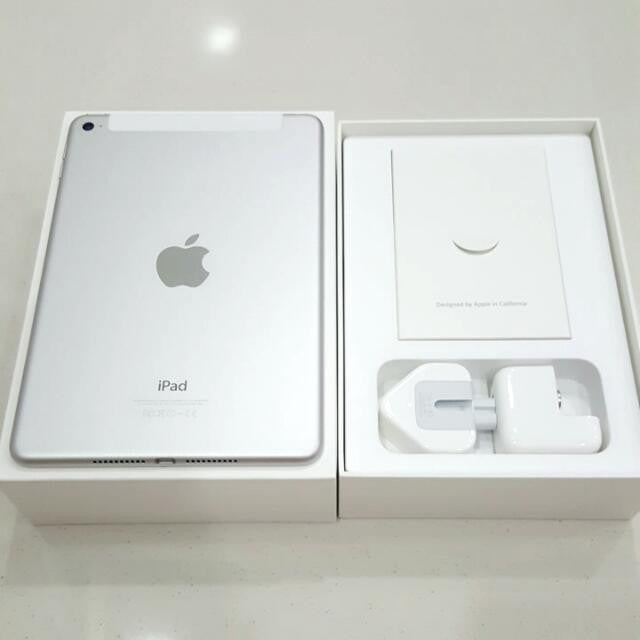 Apple iPad Mini 4 16GB Wi-Fi + Cellular (4G LTE) Silver - Portable Tablet for Work, Travel & Entertainment