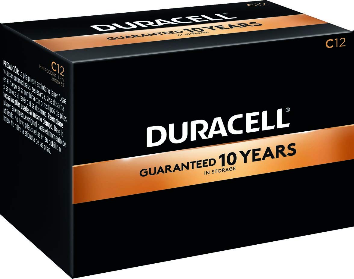 Duracell CopperTop C Alkaline Batteries - 12 Pack Long Lasting All-Purpose C Batteries for Household & Business Use - Ideal for Toys, Flashlights, Clocks & Electronics
