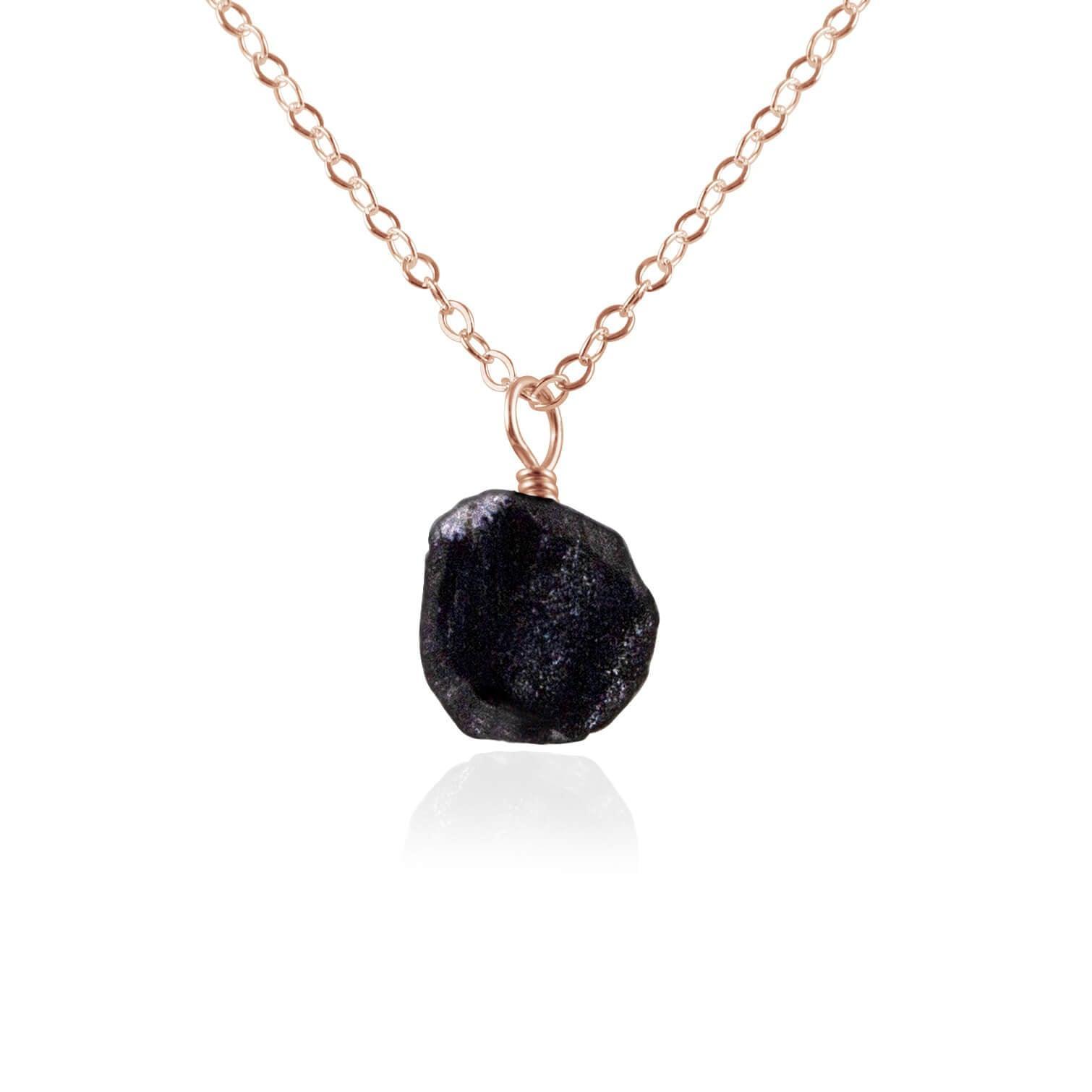 Natural Raw Obsidian Pendant Necklace - Handmade Black Stone Jewelry for Women & Men - Perfect for Spiritual Protection, Meditation & Everyday Wear