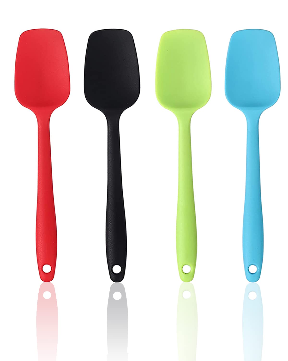 Premium Silicone Spatula Set - 4-Piece Heat-Resistant Baking & Cooking Utensils - Flexible Rubber Spoon Spatulas for Mixing, Flipping & Scraping - Perfect for Baking Cakes, Cookies & Cooking Sauces