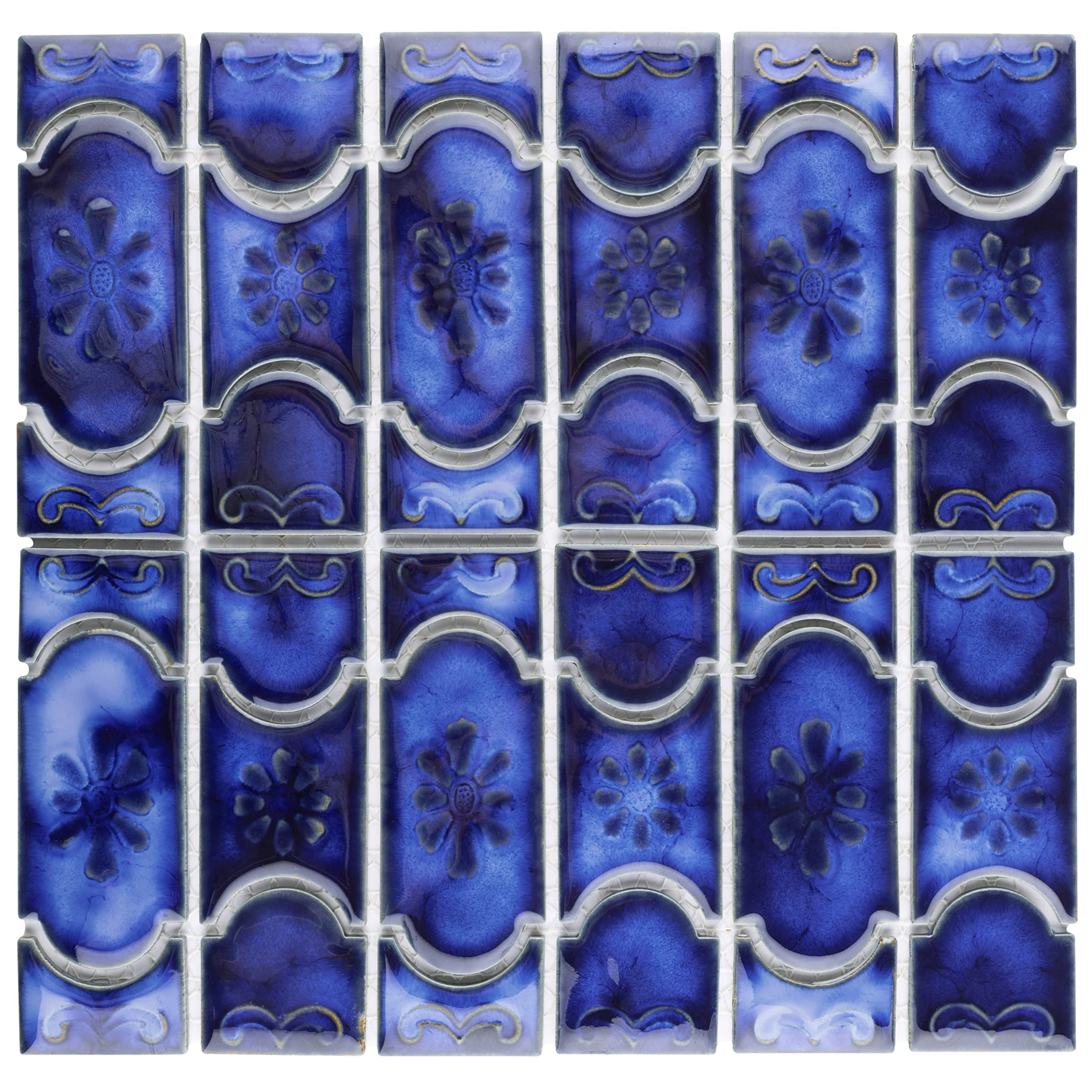 Merola Tile Montego Sapphire 12x12.5 Inch Porcelain Floor & Wall Tile - Premium Ceramic Tile for Bathroom, Kitchen & Living Room Decor