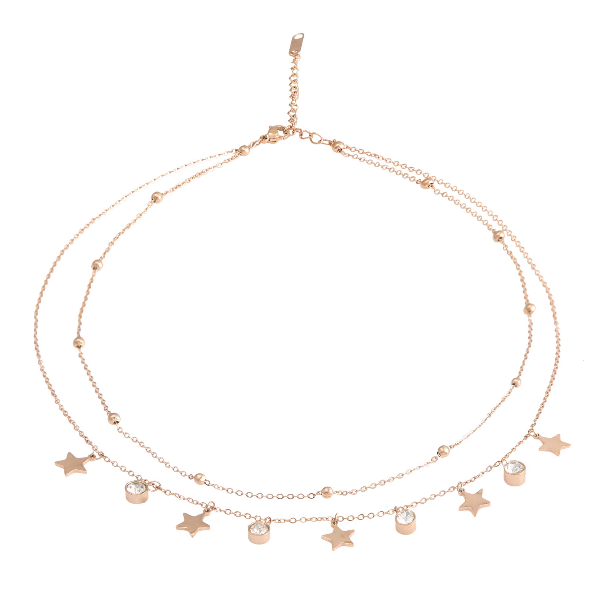 Elegant Adjustable Layered Gold Necklace for Women - Simple Choker Pendant Jewelry Gift for Her | Perfect for Date Night, Parties & Everyday Wear