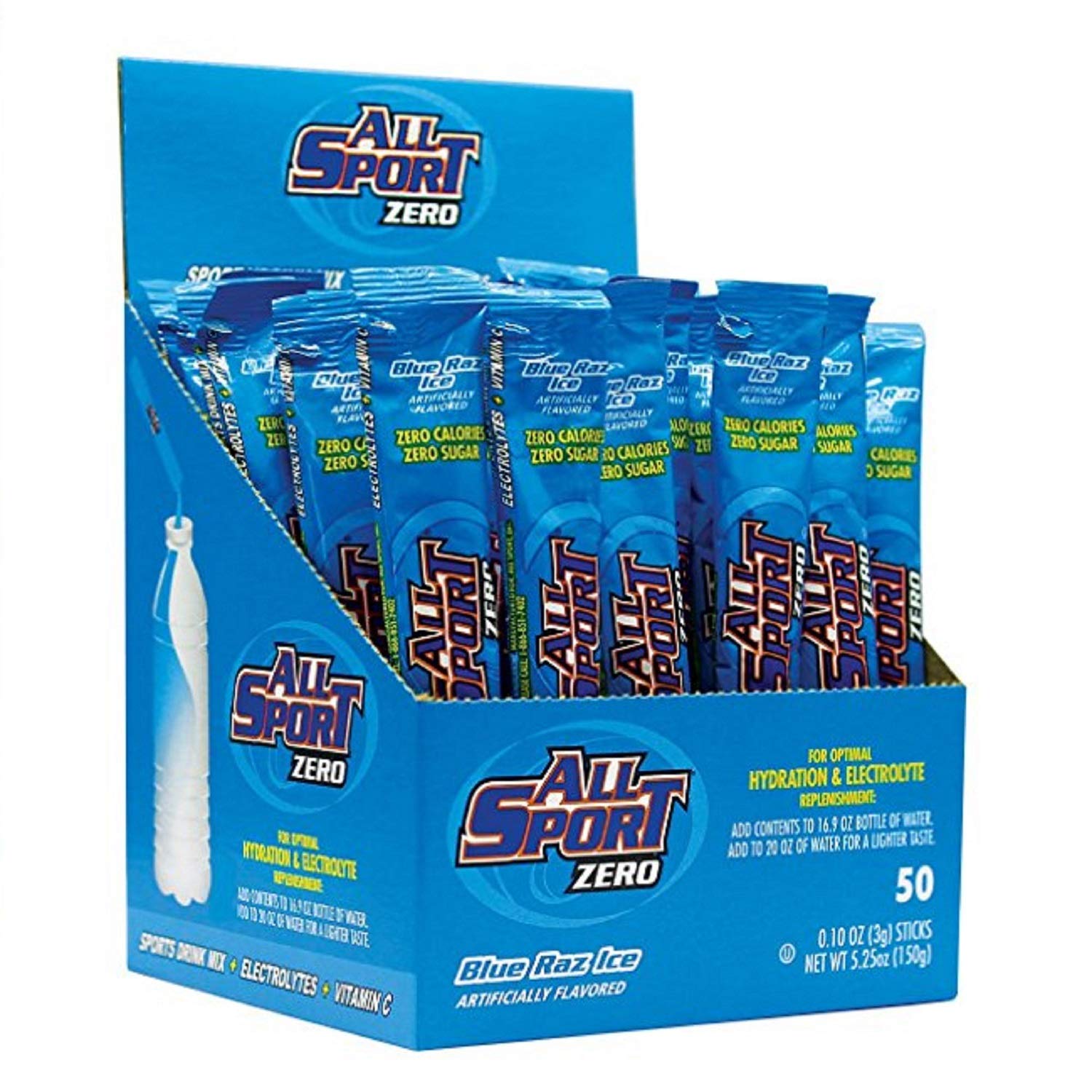 All Sport Zero Powder Sticks Variety Pack - 500 Count (10 Boxes of 50) | Electrolyte Hydration for Athletes, Gym Workouts & Outdoor Activities