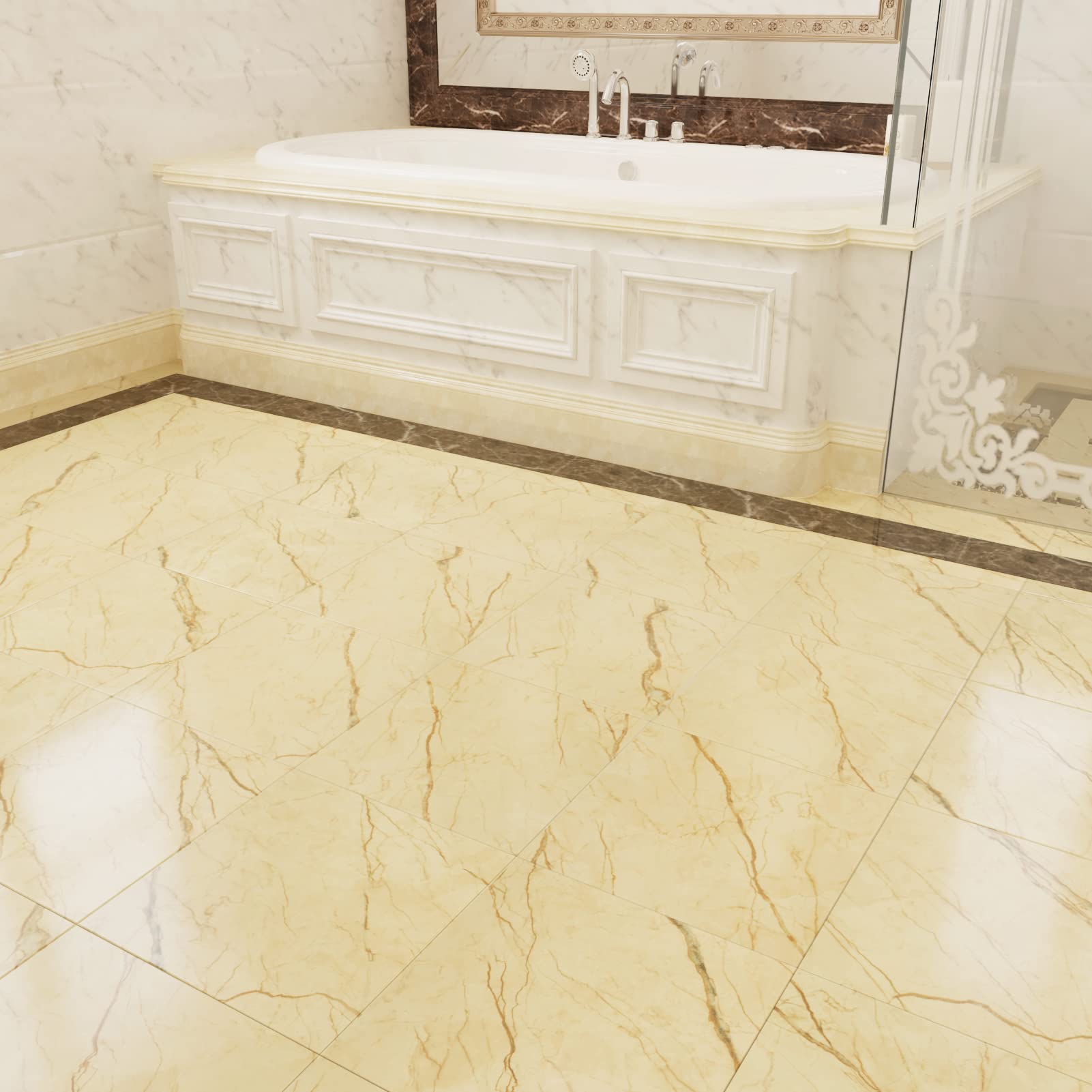 WESTICK Peel and Stick Waterproof Vinyl Floor Tiles - 12