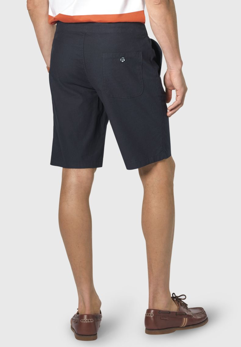 BROOK TAVER Cowdrey Linen Shorts for Men - Navy Blue Casual Summer Shorts | Comfortable & Breathable Linen Pants for Beach, Travel & Outdoor Activities