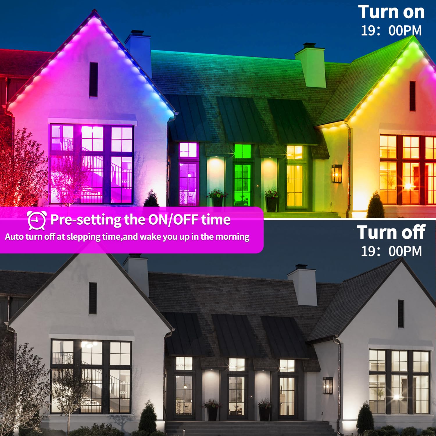 100ft RGB Permanent Outdoor Lights with App & Remote Control - IP67 Waterproof LED String Lights for Christmas, Halloween, Garden & House Decor - Perfect for Patio, Roof, Fence & Landscape Lighting