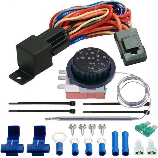 25 Row Transmission Oil Cooler with Electric Fan & Adjustable Thermostat Wiring Kit - Heavy Duty Cooling for Trucks, RVs & Performance Vehicles