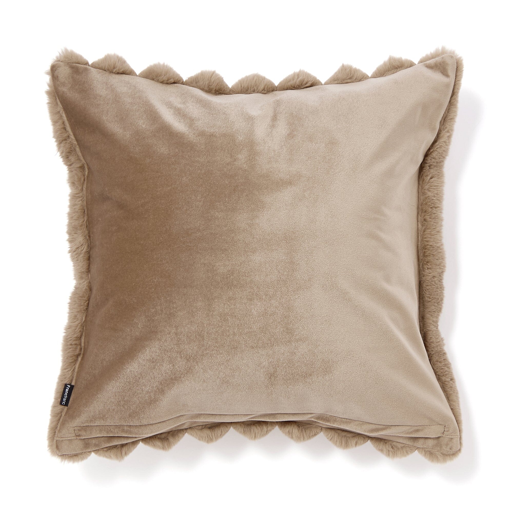 Premium 450x450 Brown Faux Fur Cushion Cover - Soft & Cozy Home Decor for Living Room, Bedroom, and Sofa