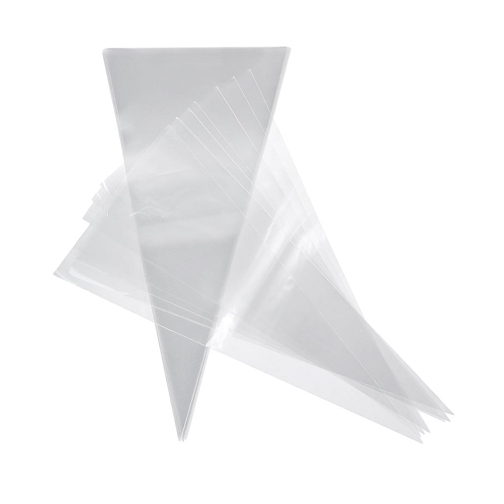 50 Clear Cone Sweet Gift Bags - Party Favor Bags for Candy, Treats & Small Gifts - Perfect for Weddings, Baby Showers & Birthday Party Decorations