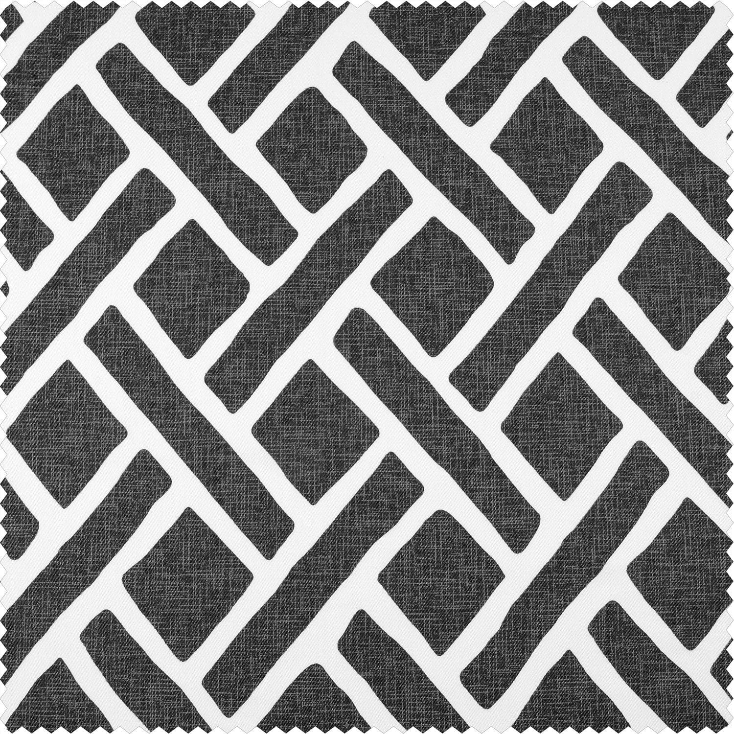 Martinique Black Geometric Printed Cotton Swatch - Premium Fabric for Quilting, Home Decor & DIY Crafts | Perfect for Upholstery, Curtains & Fashion Projects