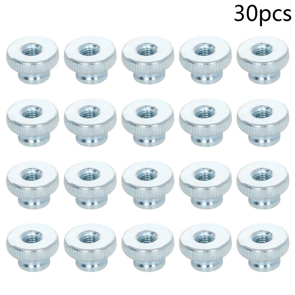 Yinpecly M5x10mm Knurled Thumb Nuts - Zinc Plated Iron Round Knobs with Metric Thread (30Pcs) for 3D Printer Assembly & Adjustment - Perfect for DIY Projects & Machine Maintenance