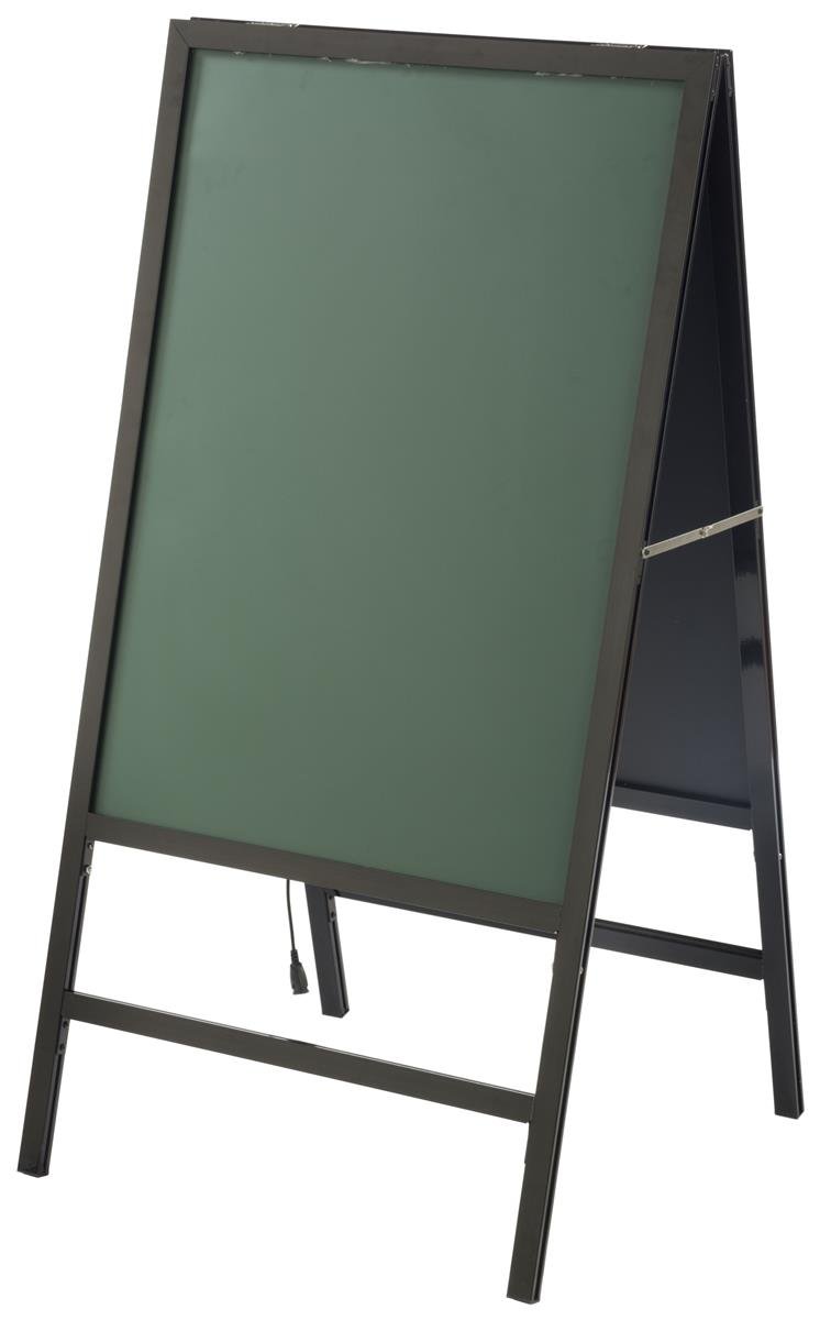 Displays2go Double-Sided A-Frame Chalkboard Sign - Black Aluminum Sidewalk Menu Board (BFTAF4021B) | Perfect for Restaurants, Cafés & Retail Stores Outdoor Advertising