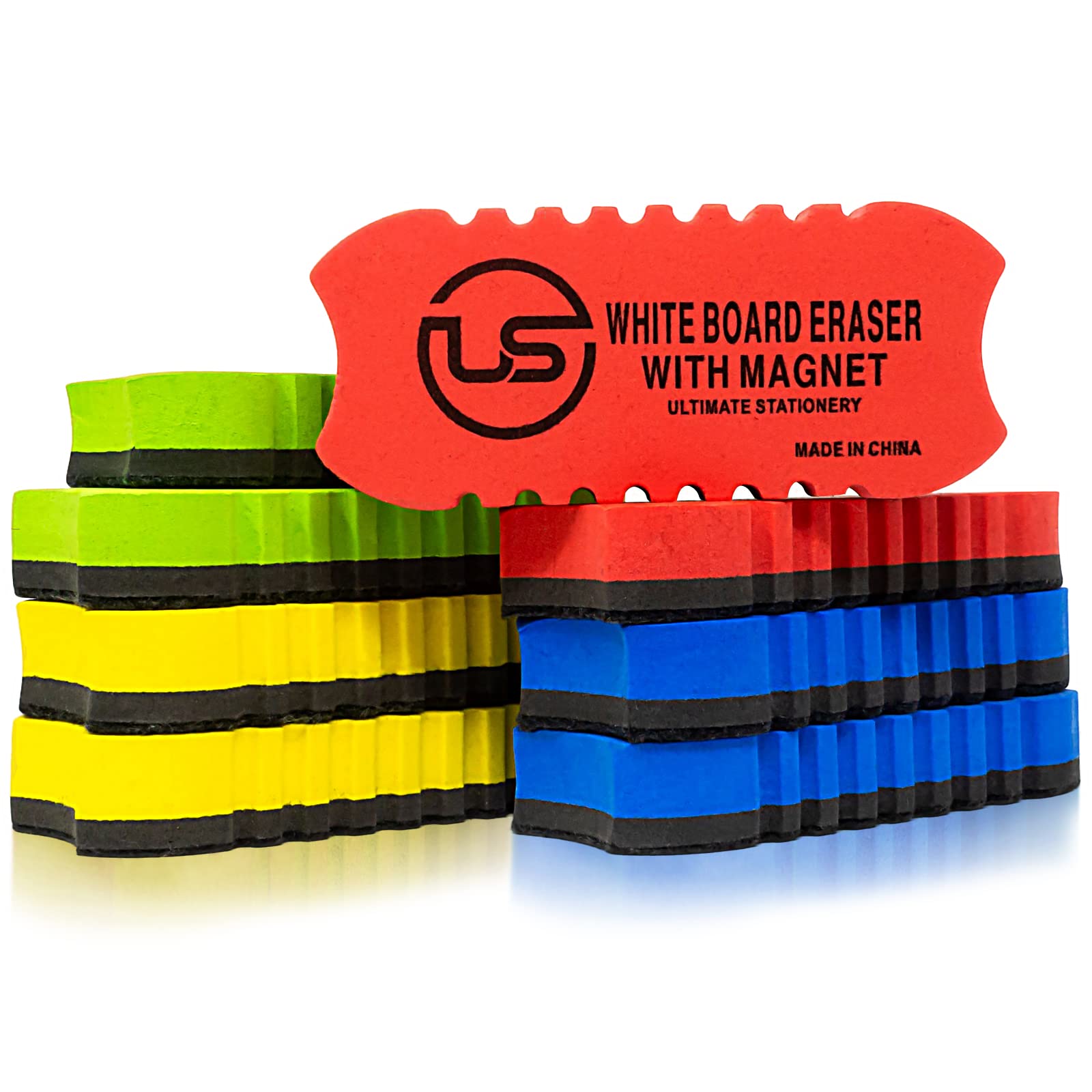 8 Pack Magnetic Dry Erase Erasers for Whiteboard, Chalkboard & Glass - Perfect for Classrooms, Offices & Home Use