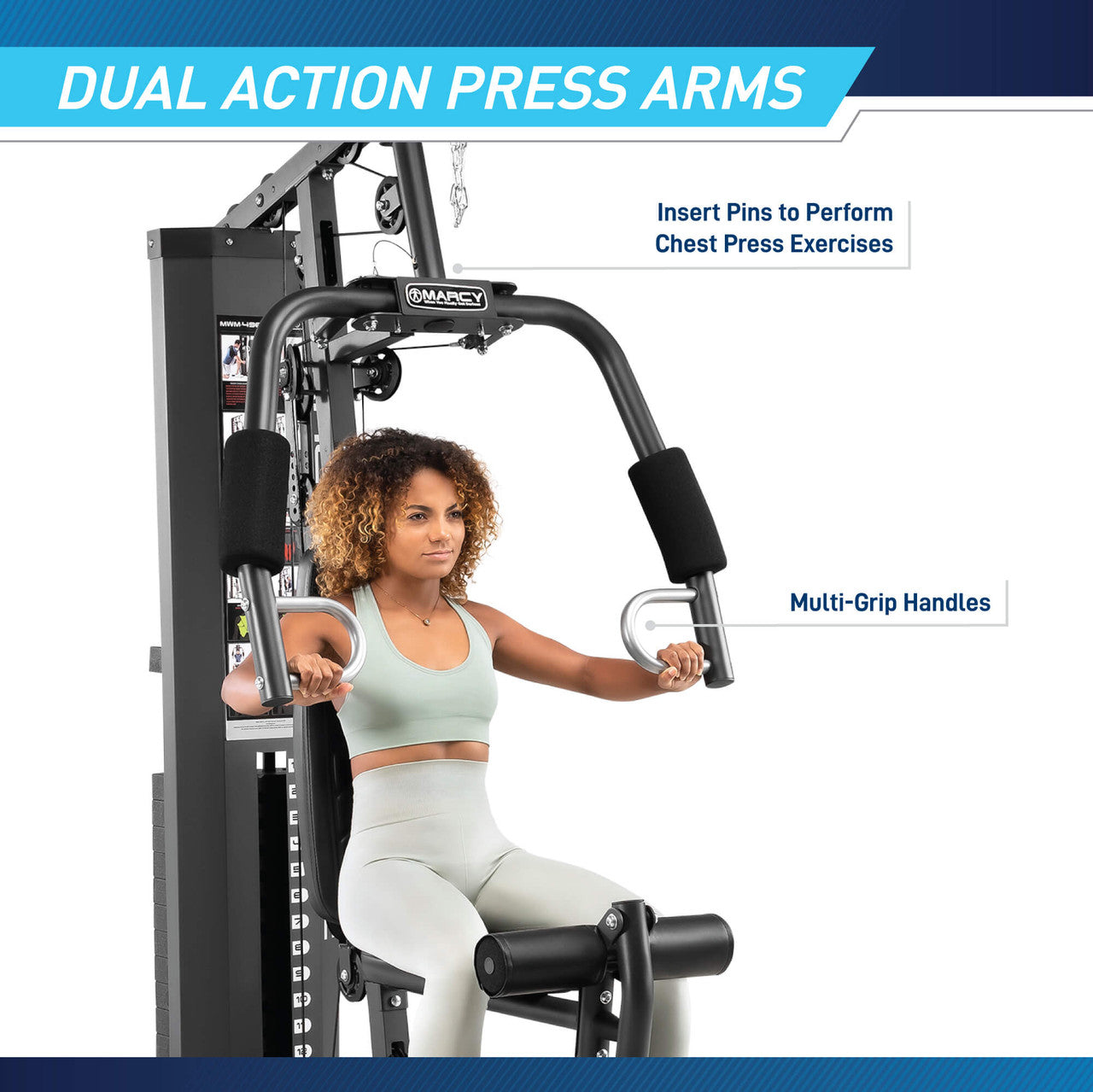 Marcy 150lb Stack Home Gym System MWM-4965SC - Strength Training Equipment for Full Body Workout at Home | Perfect for Small Spaces & Home Fitness
