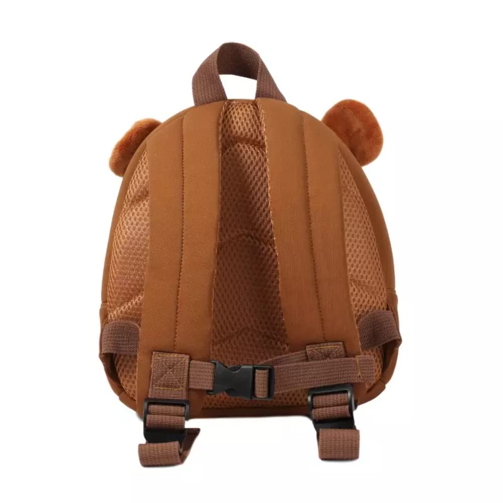 Cute 3D Animal Cartoon Backpack for Kids 1-6 Years - Brown Kindergarten School Bag for Boys & Girls | Perfect for Preschool, Daycare & Travel Accessories