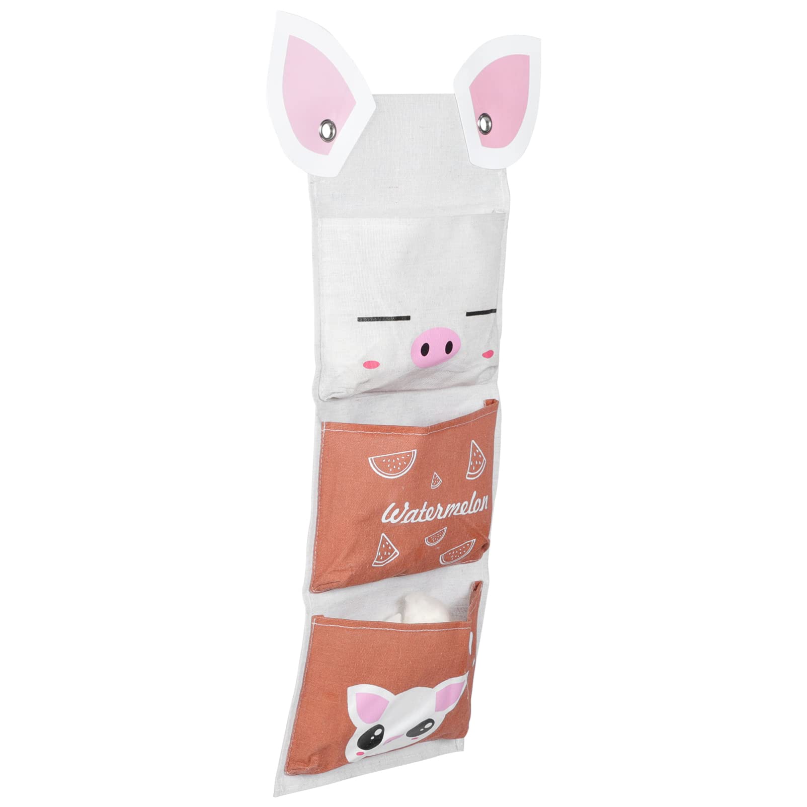 Yardwe Over Door Hanging Storage Organizer with 3 Cute Pig Pockets - Wall Mount Closet Organizer for Clothes, Shoes & Accessories - Perfect for Bedroom, Bathroom & Living Room Storage Solutions