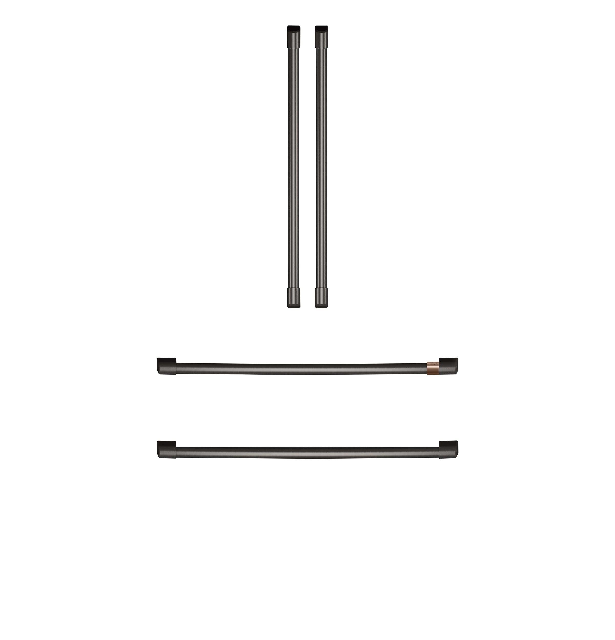 Stainless Steel Refrigerator Handle Kit - Brushed Black Finish for Café Appliances (Model CXQB4H4PNBT) - Perfect for Kitchen Upgrades & Modern Home Decor