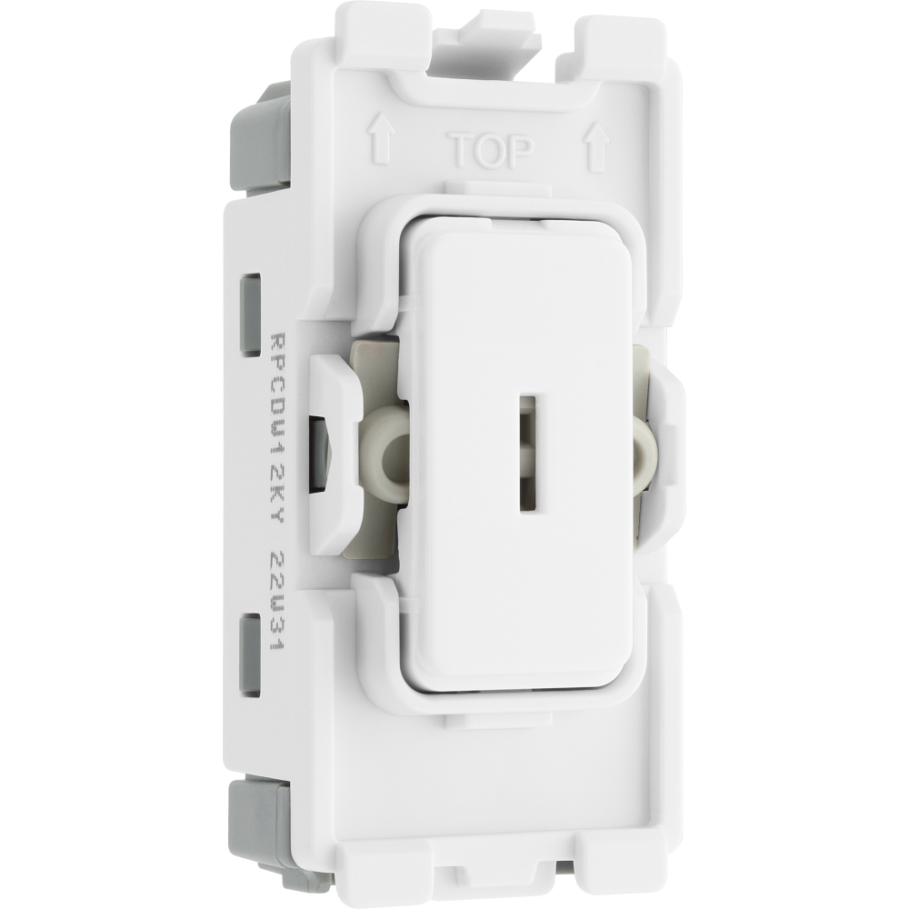 BG Evolve White 20A 2-Way Key Grid Module RPCDW12KY - Perfect for Smart Home Lighting Control & Electrical Panel Upgrades