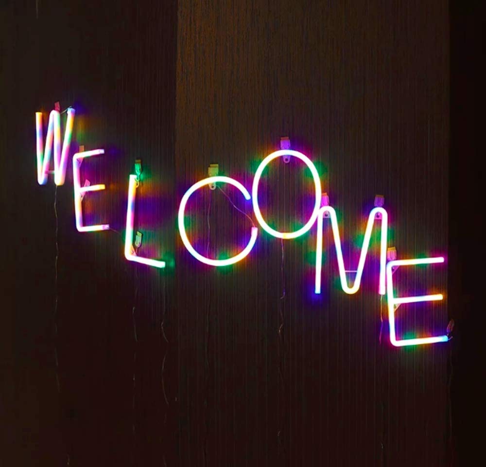 LED Neon Letter Lights - Battery Powered Wall Decor Night Light for Kids Bedroom, Home & Nursery | Dimmable Neon Sign for Birthday Party, Wedding, Nursery Decor & Room Aesthetics