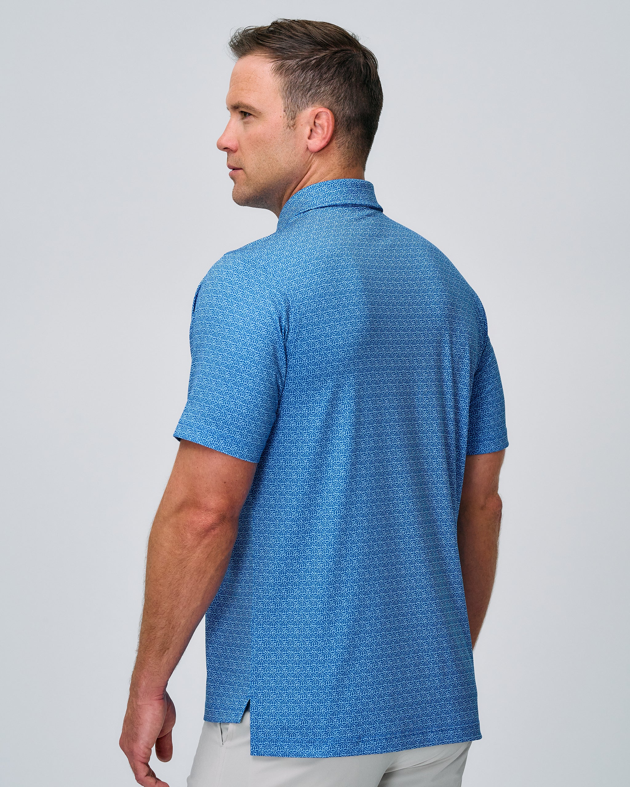 SEACLIFF PRINT POLO Shirt for Men - Stylish Casual Short Sleeve Button Down Shirt - Perfect for Summer, Beach, and Outdoor Activities