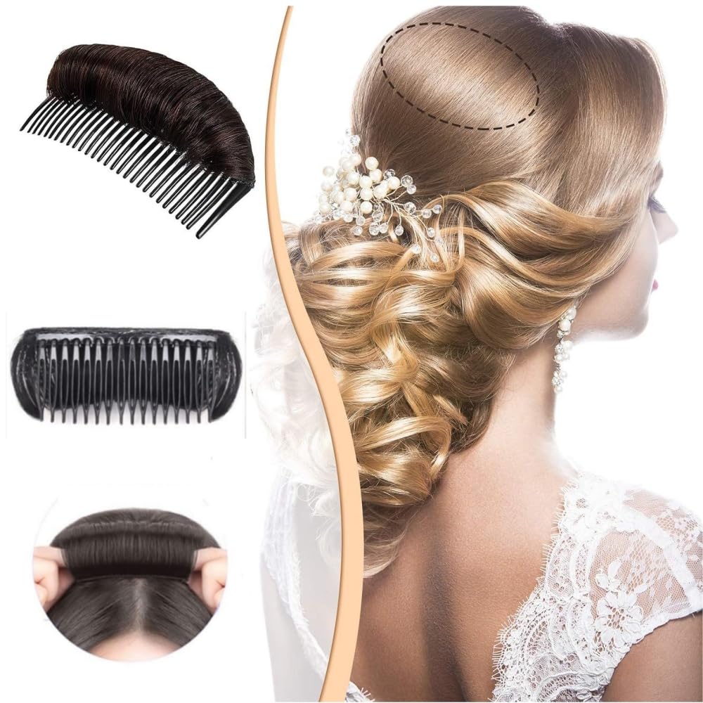 Bump It Up Hair Bun Clip - Invisible False Hair Base Set with Sponge Styling Insert & Comb | DIY Voluminous Hairstyle Accessories for Women & Girls | Perfect for Weddings, Parties & Everyday Styling