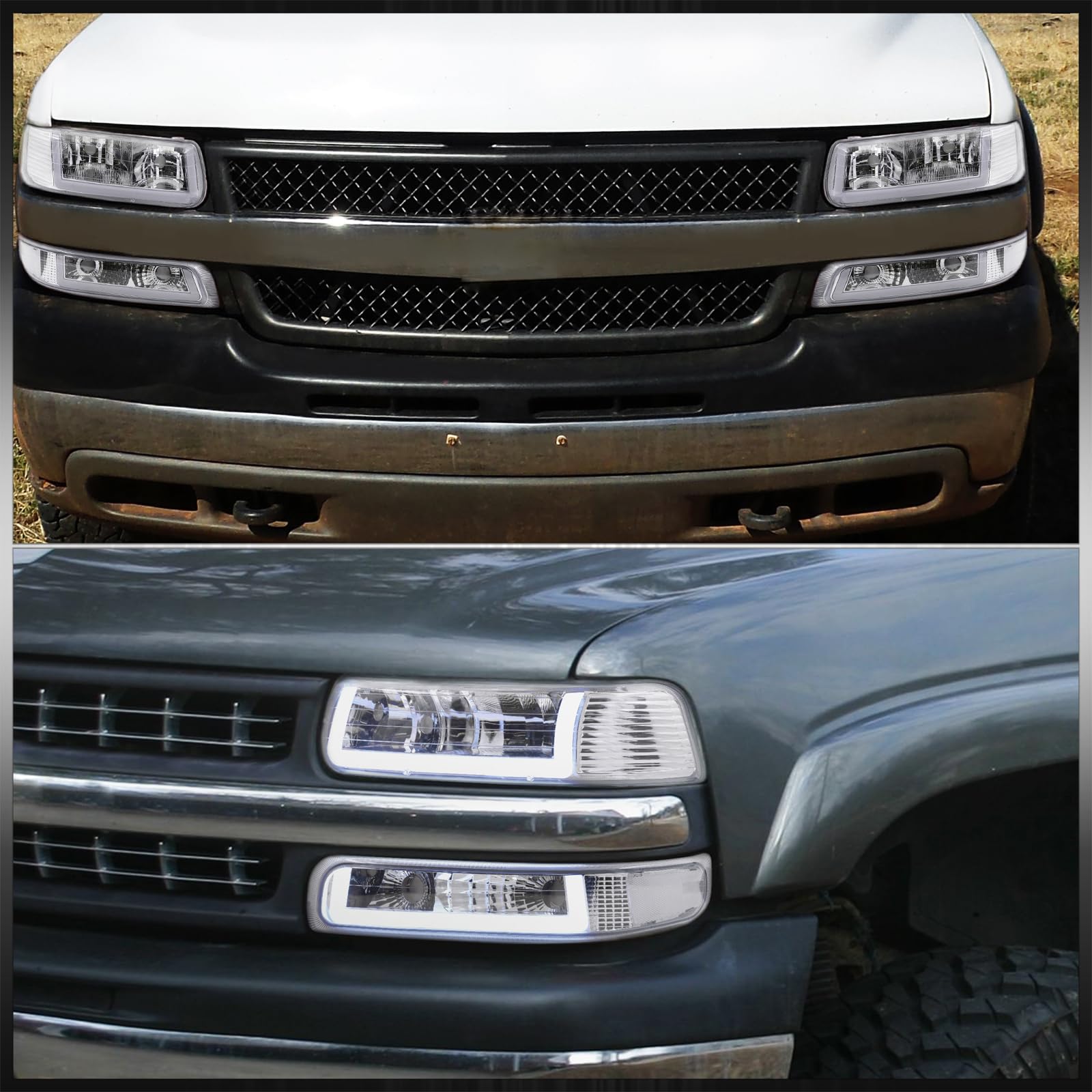 LED DRL Headlights for Silverado 1500/2500/3500 HD 1999-2006 - Upgrade Lighting for Night Driving