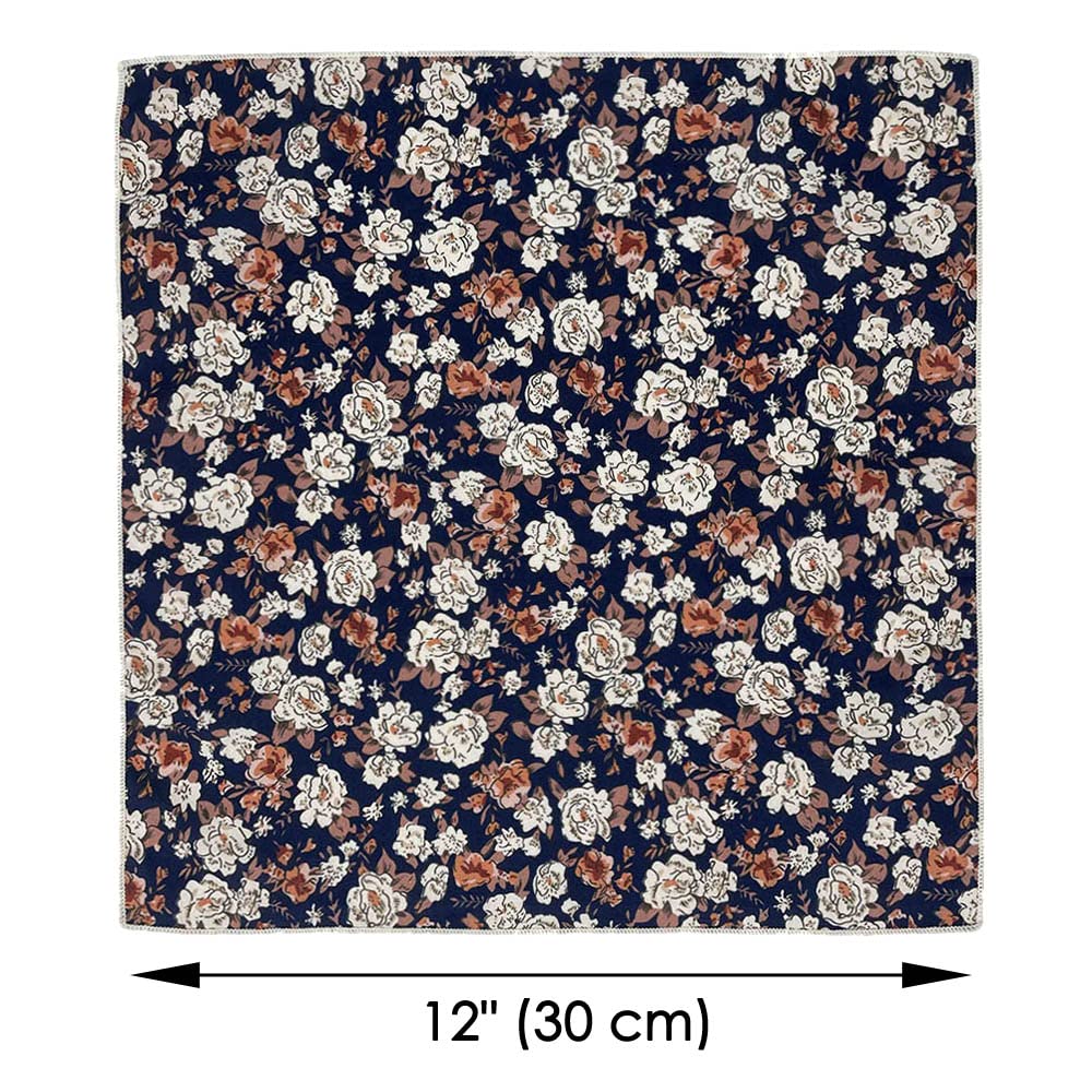 Kebocis Men's Floral Pocket Square Handkerchief - Stylish Silk Pocket Square for Suits, Tuxedos & Formal Events - Perfect Wedding, Prom & Business Accessory