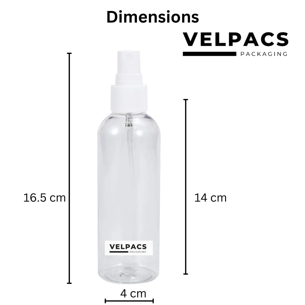 Velpacs 200ml Empty Plastic Spray Bottle - 3 Pack Fine Mist Sprayer for Hair, Rosemary Oil, Perfume & Rosewater | Travel-Friendly Refillable Container for DIY Beauty, Aromatherapy & Home Cleaning Solutions