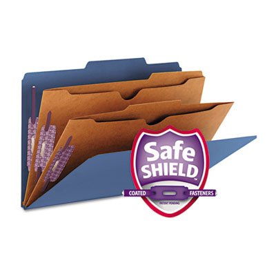 Pressboard Classification Folders - 2 Pocket Legal Dividers in Dark Blue (10/Box) - Perfect for Office, School, and Home Document Organization
