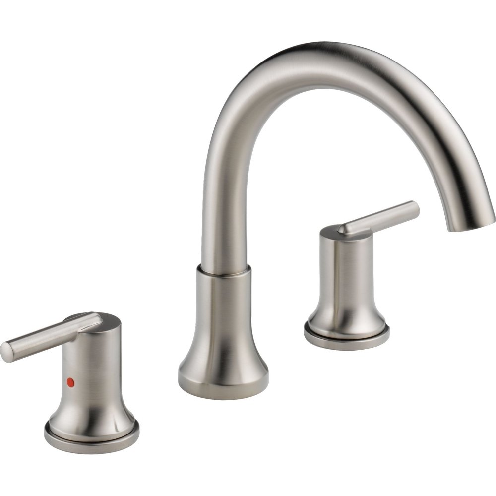 Delta Faucet Trinsic Roman Tub Trim T2759-SS - Modern Bathroom Faucet Set with Tub Spout & Handles - Stainless Steel Finish - Perfect for Luxury Bathrooms & Spa Retreats (Valve Sold Separately)
