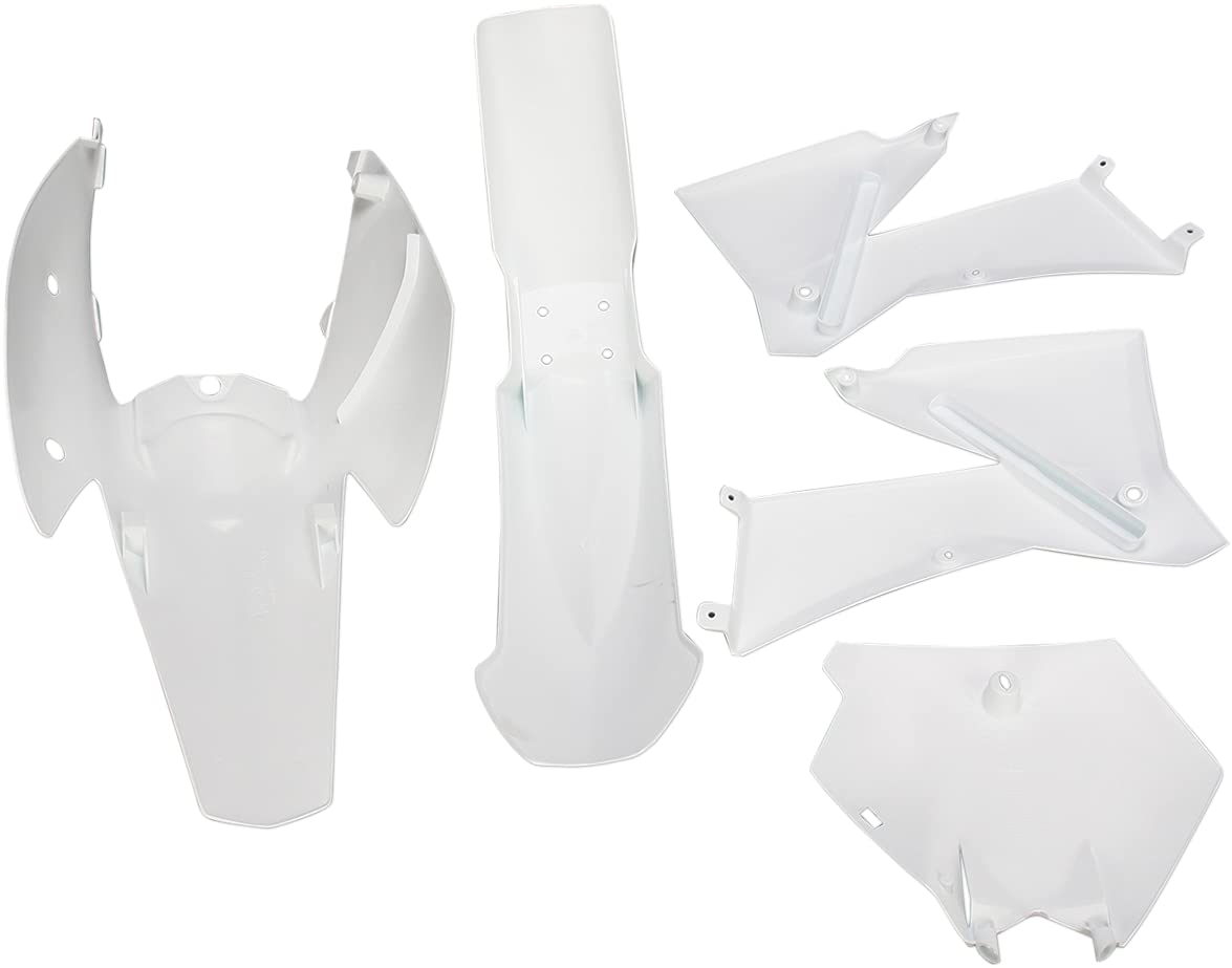 UFO KTKIT503-047 Complete Body Kit for KTM 2T/4T 2005-2006 Dirt Bikes - White | Motorcycle Fairings & Plastic Replacement Parts | Perfect for Off-Road Racing & Bike Restoration