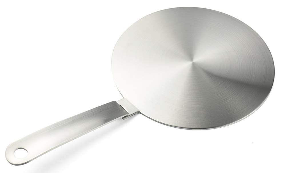 20cm Induction Cooker Adapter Disc - Heat Diffuser Plate with Detachable Handle & Base for Induction Stove - Perfect for Wok Cooking, Slow Simmering & Even Heat Distribution