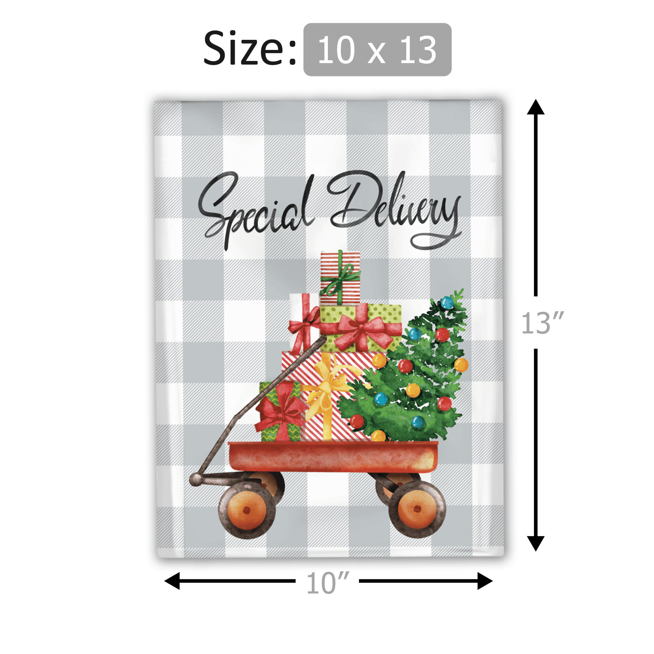 10x13 Christmas Wagon Designer Poly Mailers - Premium Printed Shipping Envelopes for Holiday Gifts, Ecommerce Packaging & Branded Mailing Bags (Set of 50) - Perfect for Christmas Presents, Online Stores & Small Business Shipping