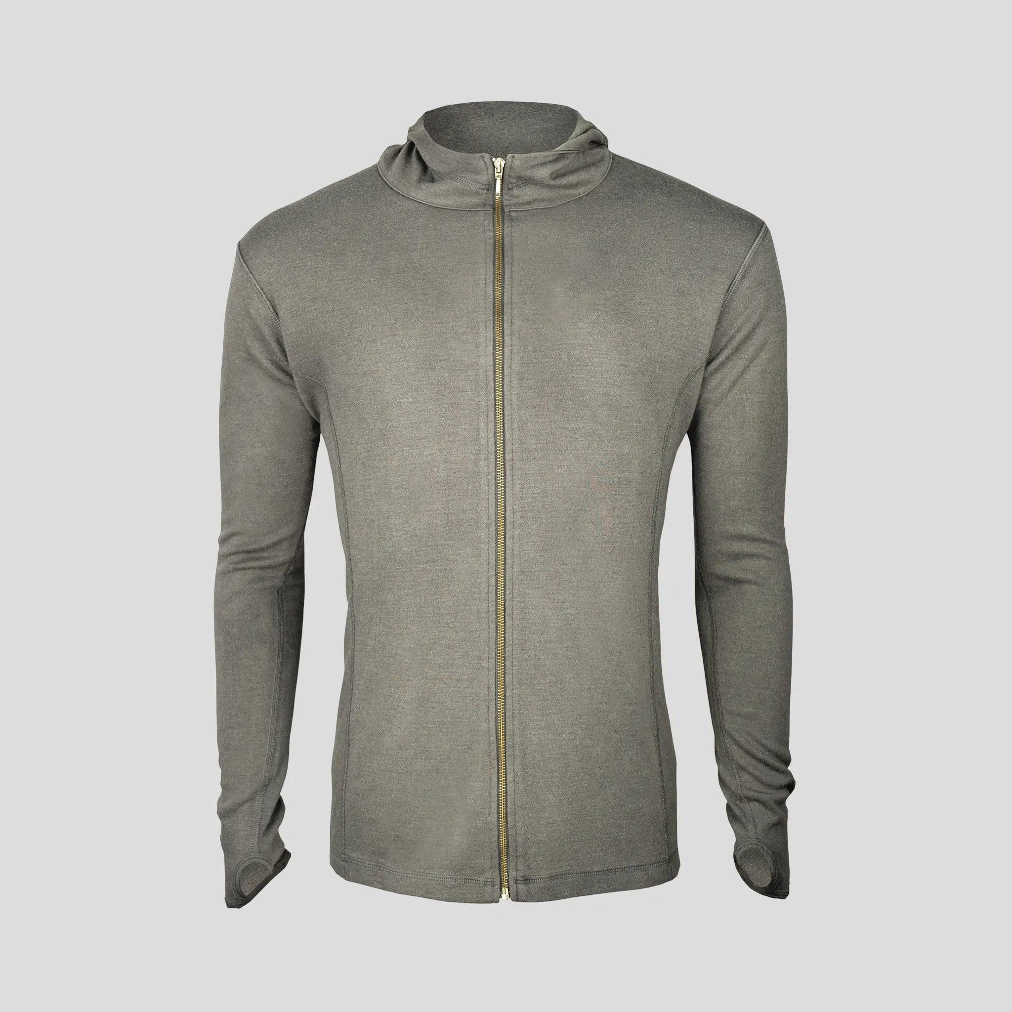 Men's Alpaca Wool Hoodie Jacket - 420 Midweight Full Zip Fleece Pullover for Outdoor Hiking & Winter Travel