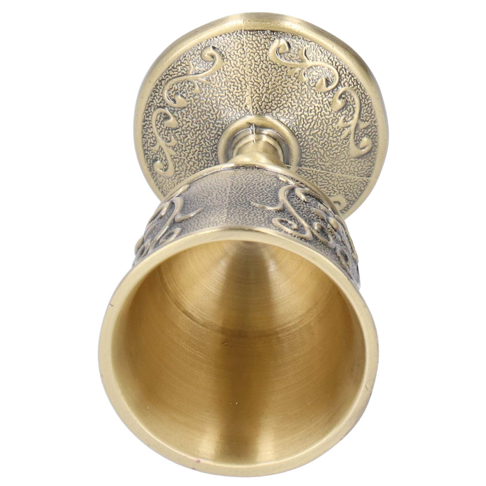 Royal Chalice Goblet - Embossed Bronze King's Cup for Whiskey, Wine & Milk (3.6in) | Elegant Drinking Vessel for Medieval Parties, Weddings & Home Decor