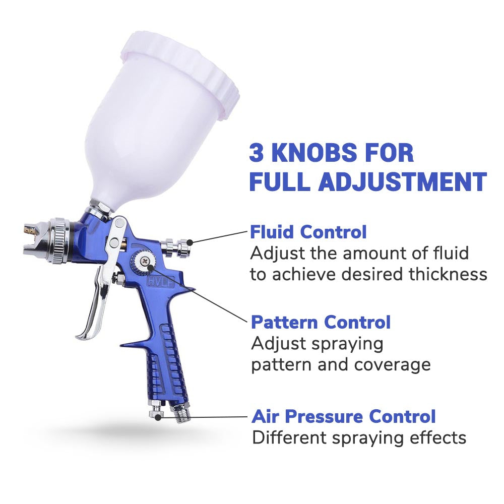 TheLAShop 2 Sprayer HVLP Spray Kit - Professional Gravity Feed Auto Paint Spray Gun for Cars, Trucks & Furniture - Perfect for DIY Projects & Auto Body Repair