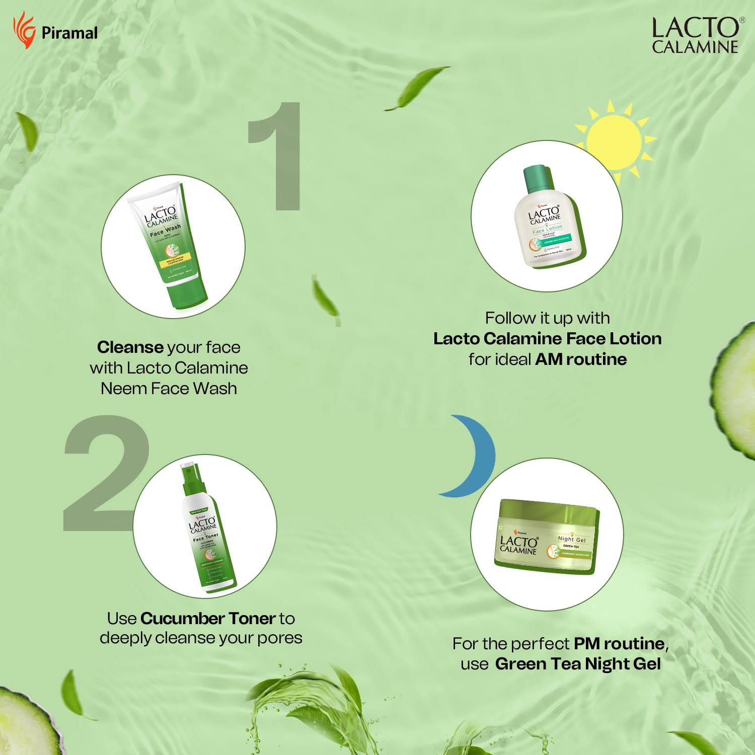 Lacto Calamine Face Toner with Cucumber & Green Tea | 3-Pack (120ml Each) | Deep Pore Cleansing, Tightening & Hydration | 2% Niacinamide for Glowing Skin | Sulfate, Alcohol & Paraben Free | Perfect for Daily Skincare & Post-Workout Refreshment