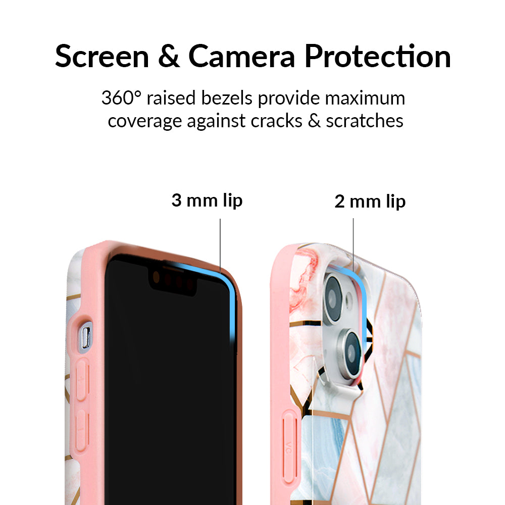 Stylish Geometric Marble Pattern iPhone Case - Durable Protective Cover for iPhone 13/12/11/X - Perfect for Everyday Use, Travel & Fashion Accessories