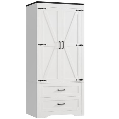 White, 2 Barn Doors